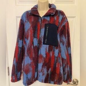 Original Use Maroon and Blue Fleece Jacket Small